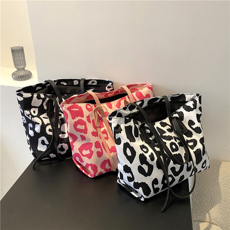 Leopard Print Shoulder Tote Bag