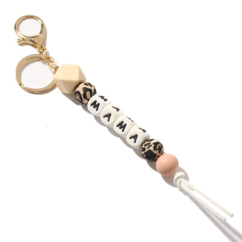 Alphabet Silicone Bead  Keychain