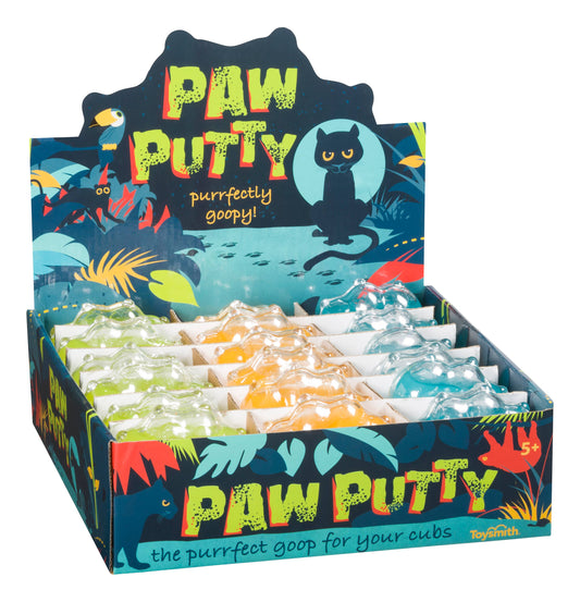 Paw Shaped Putty, Asst colors, Glittery, soft, squishy