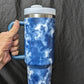 40oz Blue Marble Tumbler