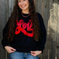 Love in Metallic Red Puff Sweatshirt