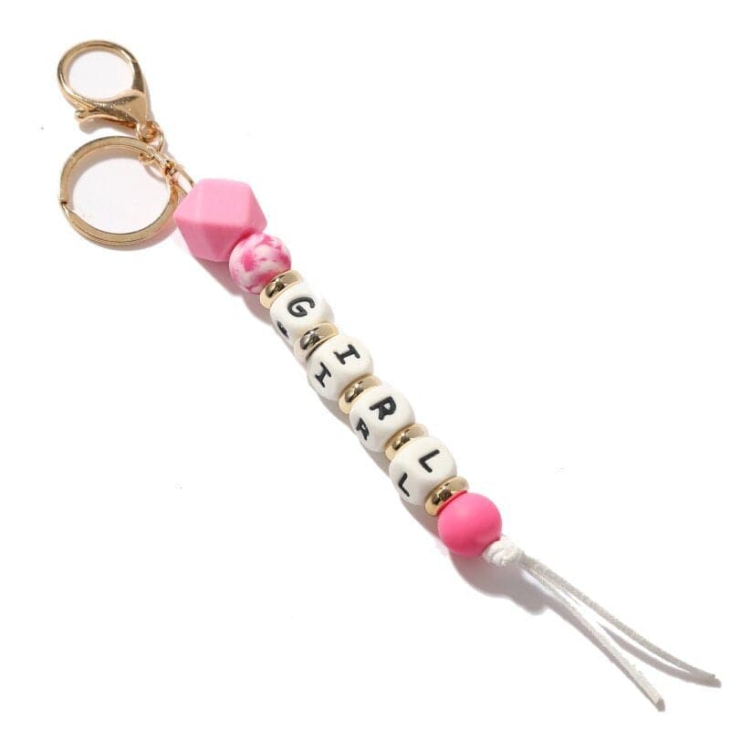 Alphabet Silicone Bead  Keychain