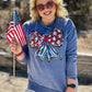 Callie Ann Stelter Patriotic Bow Poncho Sweatshirt