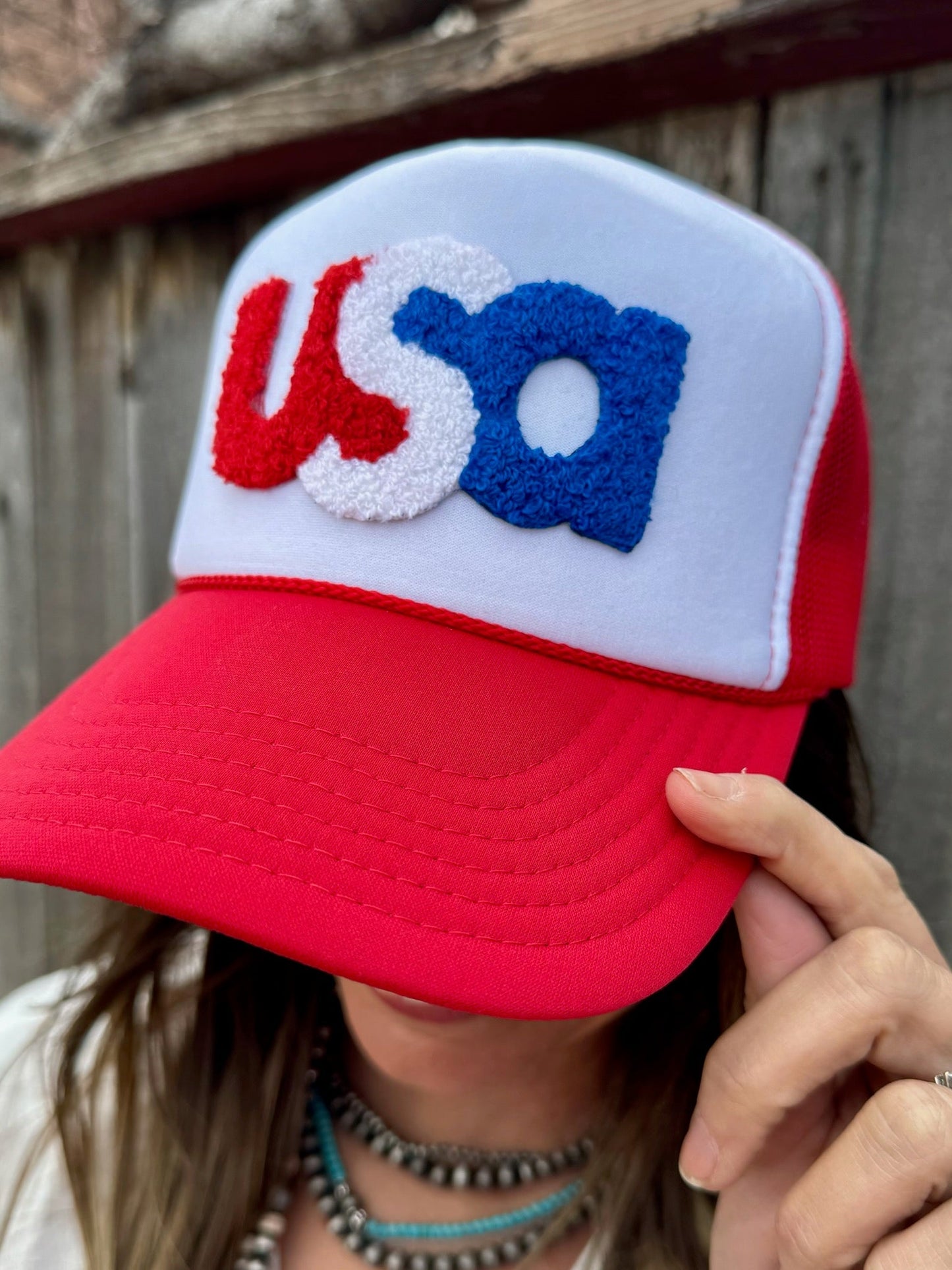 USA Chenille Foam Trucker Cap