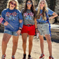 Callie Ann Stelter Patriotic Bow Poncho Sweatshirt