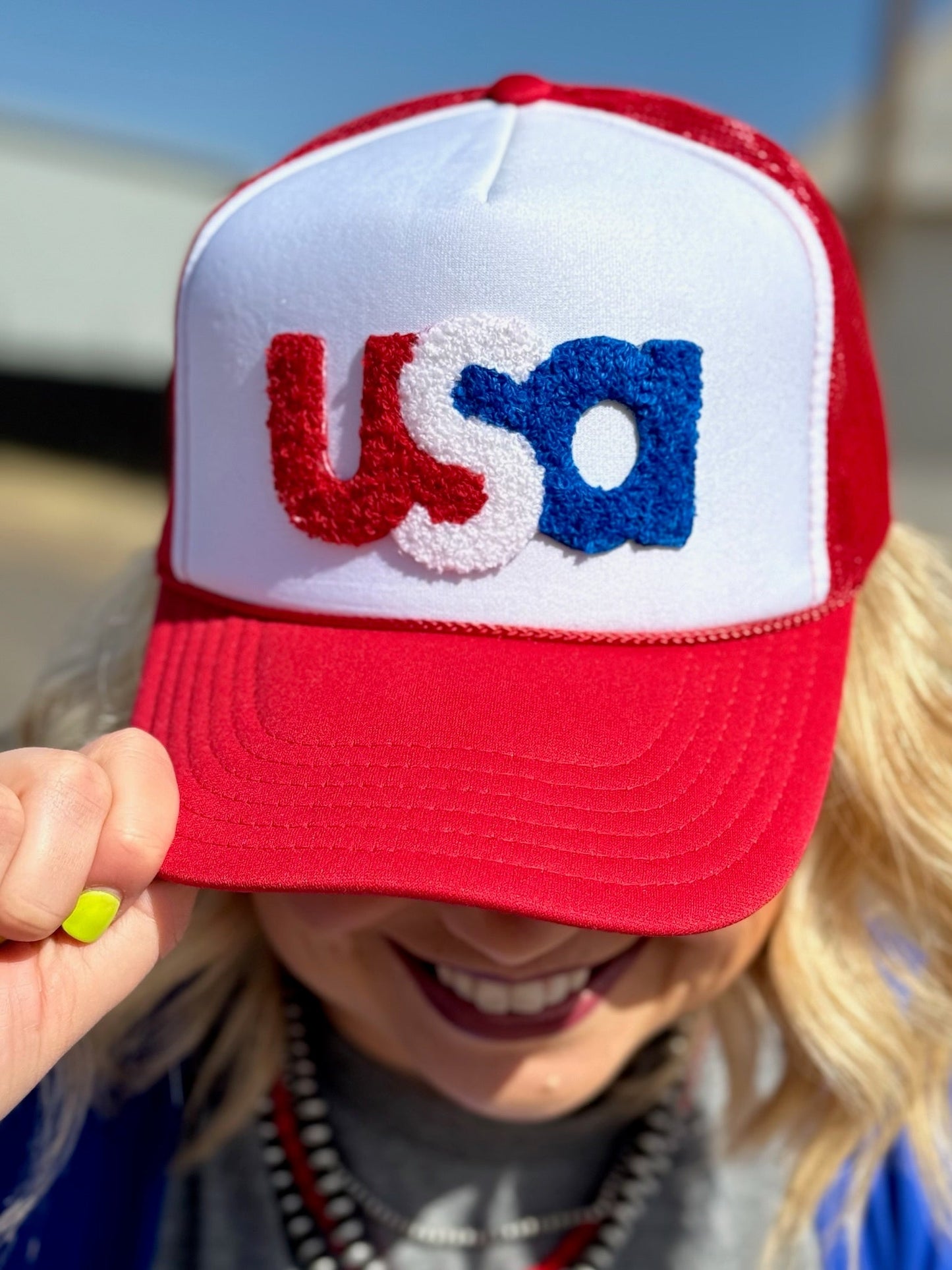 USA Chenille Foam Trucker Cap