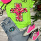 Callie Ann Stelter Pink Floral Cross Tee