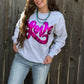 Love in Metallic Pink Puff Sweatshirt