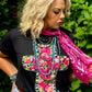 Callie Ann Stelter Pink Floral Cross Tee
