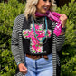 Callie Ann Stelter Pink Floral Cross Tee