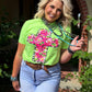 Callie Ann Stelter Pink Floral Cross Tee