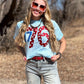 1776 in Metallic Puff with Stars Tee