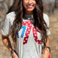 1776 in Metallic Puff with Stars Tee