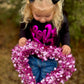 Love in Metallic Pink Puff on Youth Sweatshirt