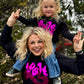 Love in Metallic Pink Puff on Youth Sweatshirt