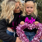 Love in Metallic Pink Puff on Youth Sweatshirt