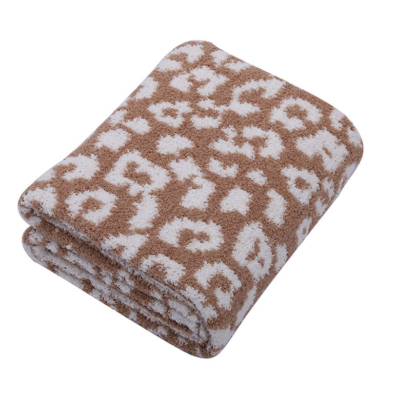 Half Fleece Leopard Blanket