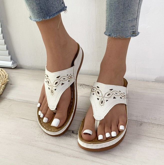Thick-Soled Flip-Flops Wedge Slippers