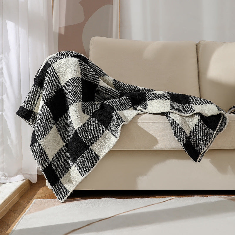 Half Fleece Checkerboard Blanket