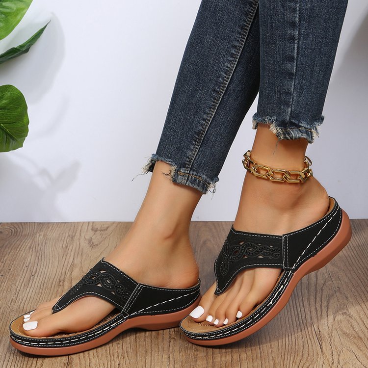 Thick-Soled Flip-Flops Wedge Slippers