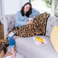 Half Fleece Leopard Blanket