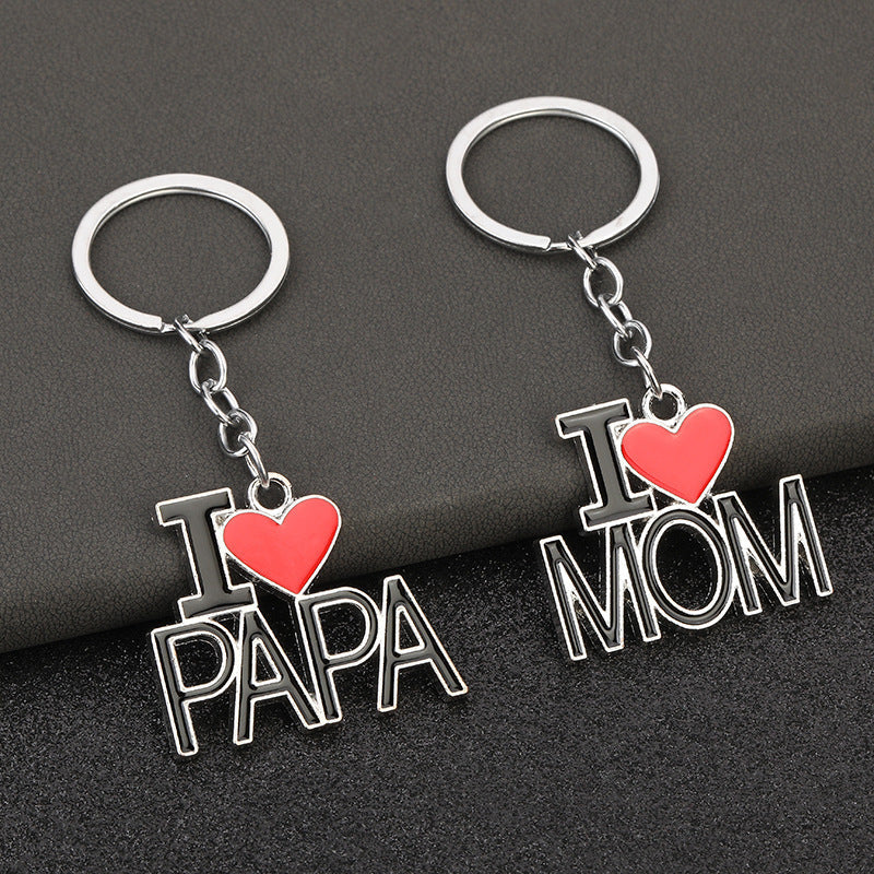 Mother's Day MOM PAPA Love Letter Keychain