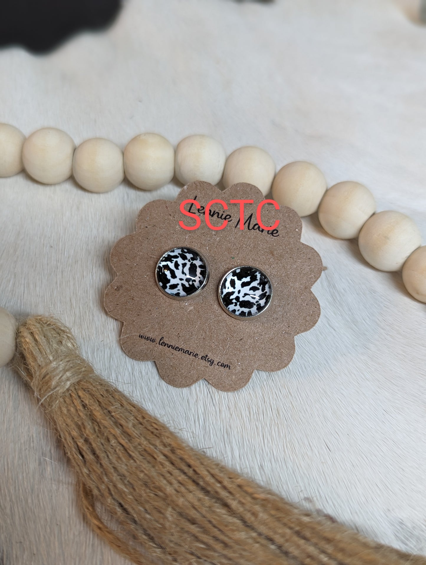 Cow buttons - post earrings