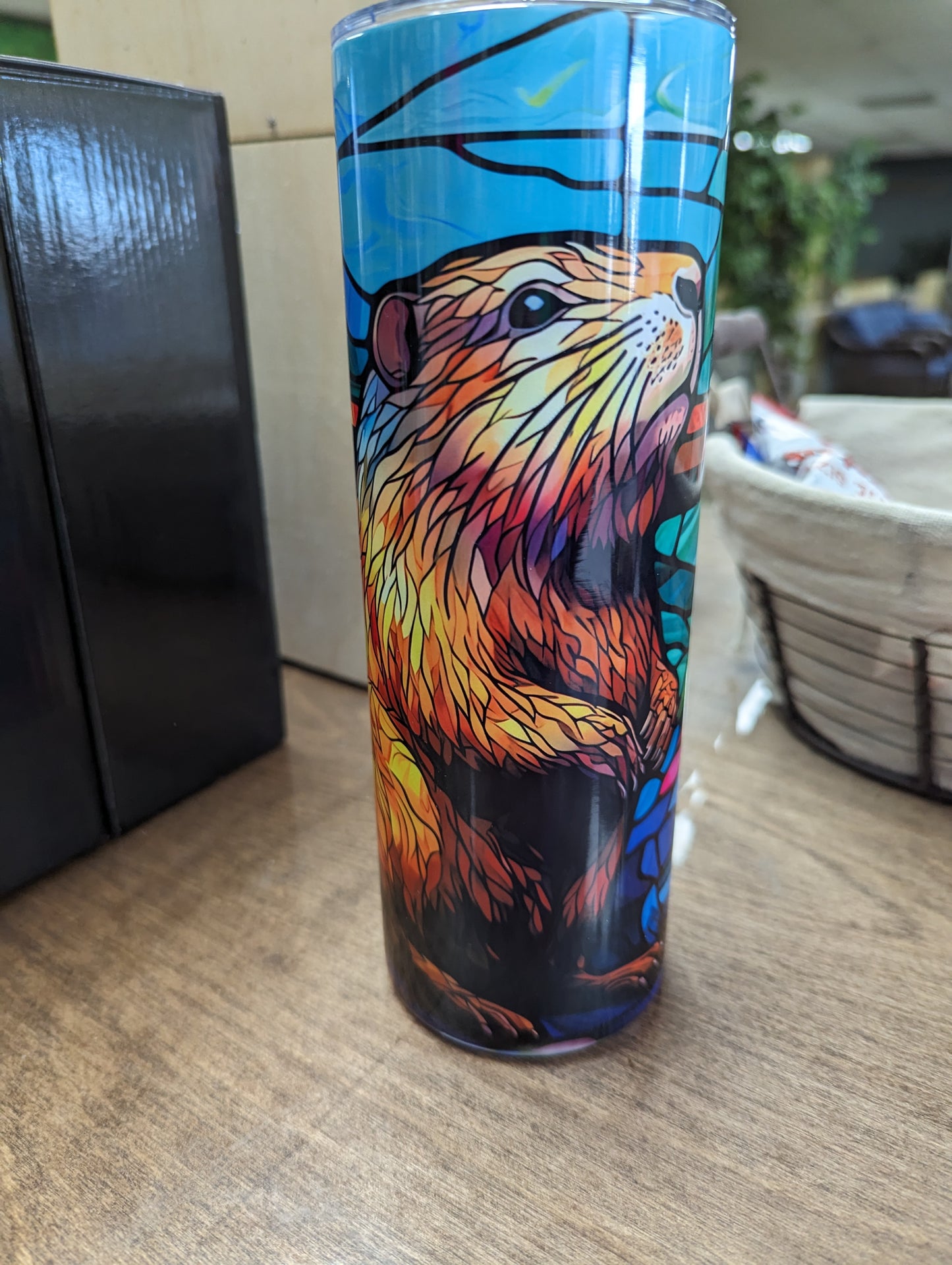 Capybara stain glass tumbler