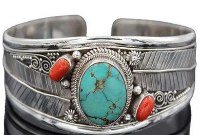 Feather & Frills - Turquoise Cuff Bracelet