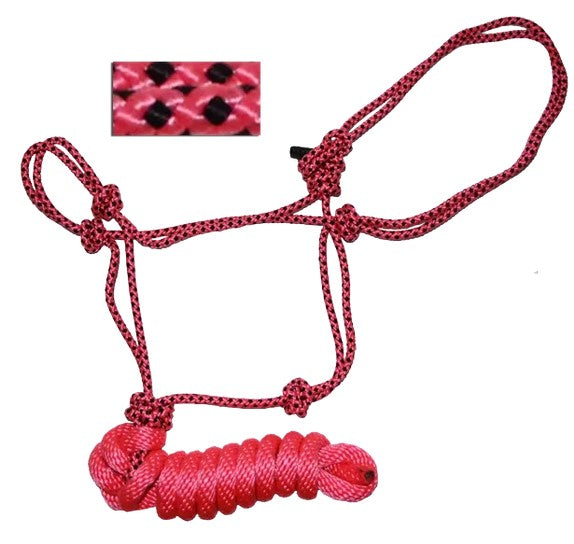 Rope Halter, Diamond Braided with 8' Lead