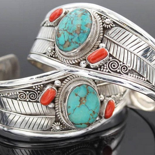 Feather & Frills - Turquoise Cuff Bracelet