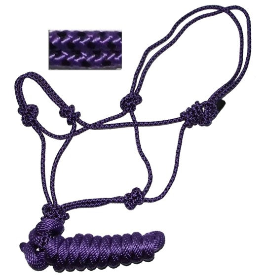 Rope Halter, Diamond Braided with 8' Lead