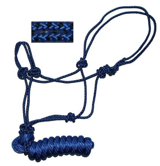 Rope Halter, Diamond Braided with 8' Lead