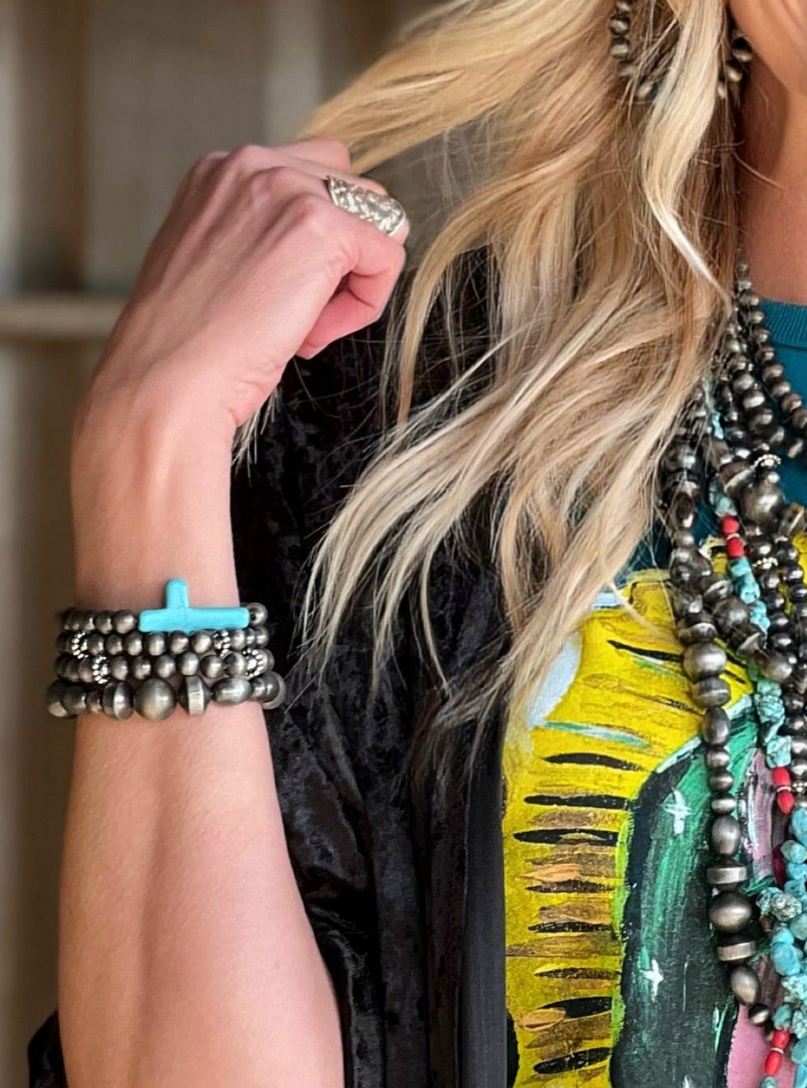 Texas True Trends Stack Navajo Pearl Bracelets