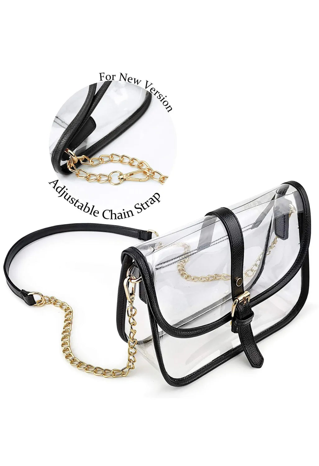 Black Clear TPU Chain Shoulder Bag