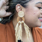 Raffia Fringe Braided Earrings