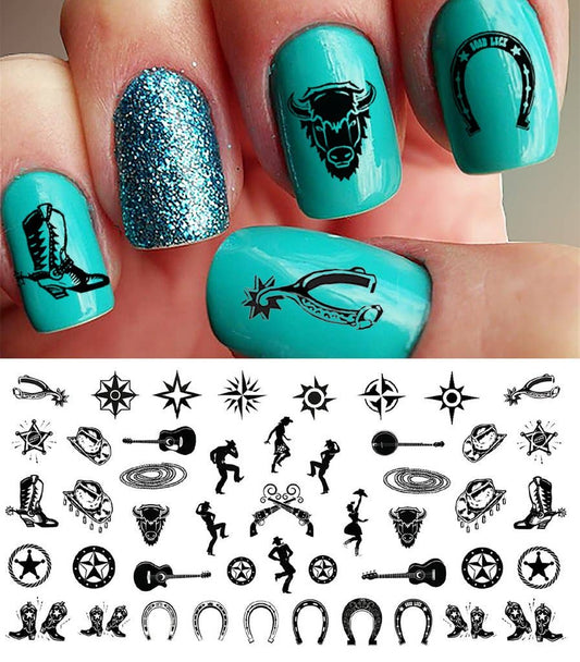 Country Western #1 - Nail Art Decals