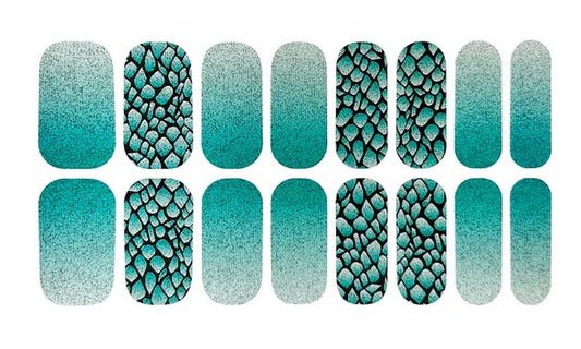 Ice Blue Ombre Glitter - Nail Wrap Set