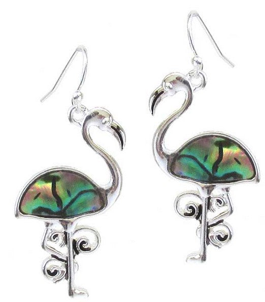 Abalone Flamingo Earrings