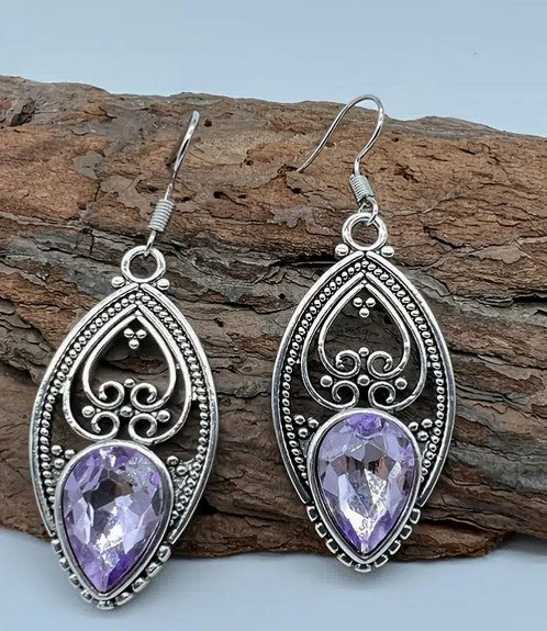 Amethyst Earrings 925 Silver Earrings