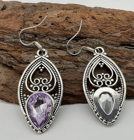 Amethyst Earrings 925 Silver Earrings