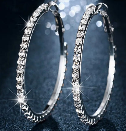 Fashion Pop Rhinestone Hoops