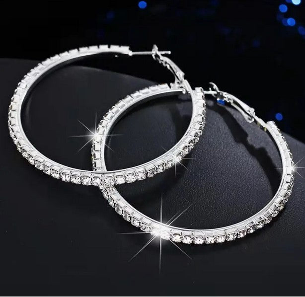 Fashion Pop Rhinestone Hoops