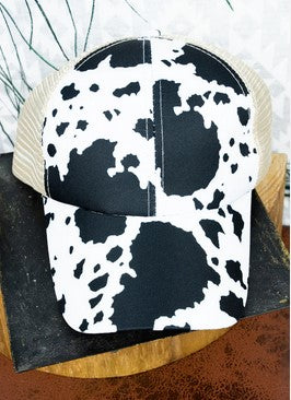 Cow Print Pony Hat
