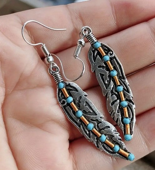 Call of the west - Vintage Feather Earrings
