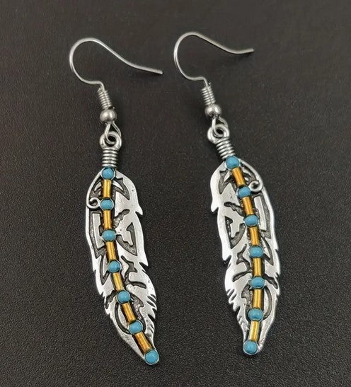 Call of the west - Vintage Feather Earrings