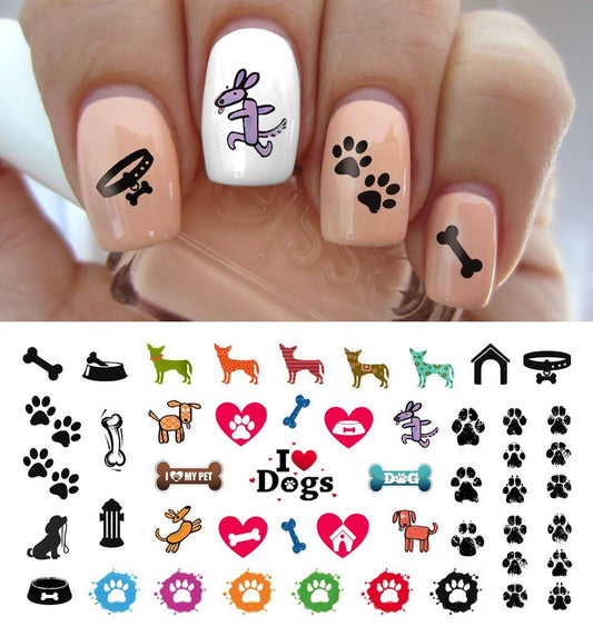 I Love Dogs - Nail Art Decals