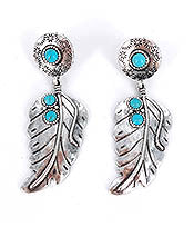 Feather Flight - Turquoise Post Earring